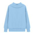 thumbnail image 4 of OGLCCG Girls Mock Neck Sweatshirts Oversized Long Sleeve Fleece Pullover Sweatshirts Lightweight Fall Winter No Hood Plain Turtleneck Tops 5-14 Years, 4 of 8