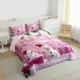 thumbnail image 3 of Manfei Cute Snowman Full Size Comforter Sets for Girls, Dreamy Christmas Snowflake Bedding Comforter Set, Fairy Tale Reversible Bedding Sets, Microfiber Bedroom Decor, 3 Pieces, 3 of 8