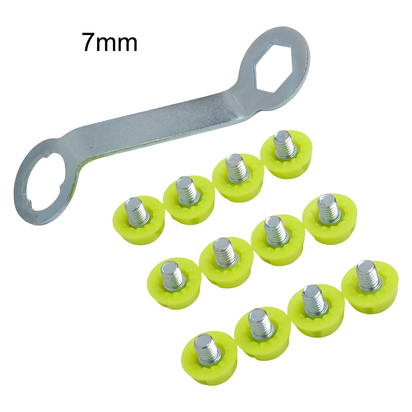 Lot De 12 Crampons Football – 7 Mm & 10 Mm Avec Clé, Antidérapants Plastique, Remplacement Pour Chaussures Rugby (vert)