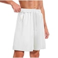 thumbnail image 2 of Havenre Men's Athletic Gym Shorts - Quick Dry Drawstring Elastic Waist Casual Basketball Shorts with Pockets for Running Workout Activewear White L, 2 of 7