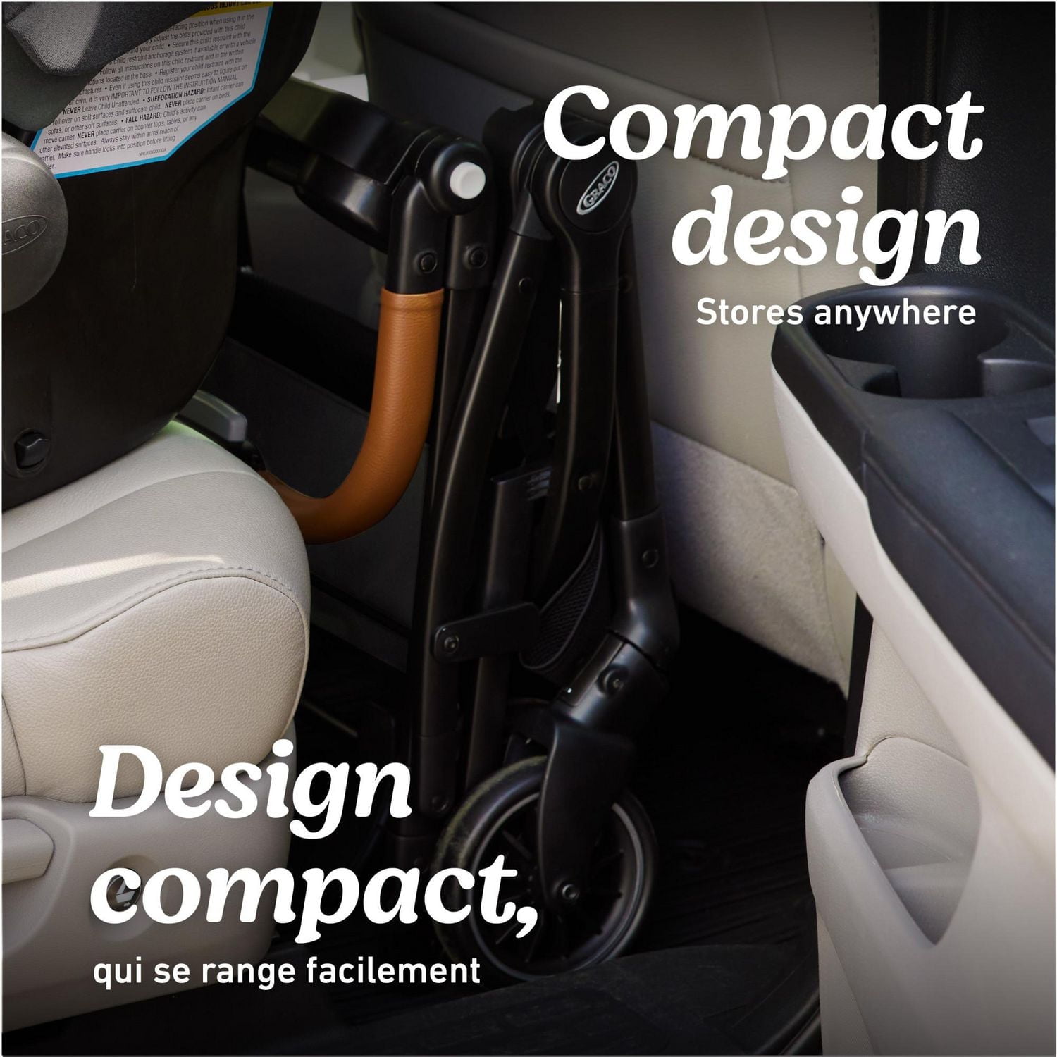 Graco GoMax Compact Stroller Frame | Accepts All Graco Infant Car Seats | Backpack Style Lightweight Travel Stroller Frame