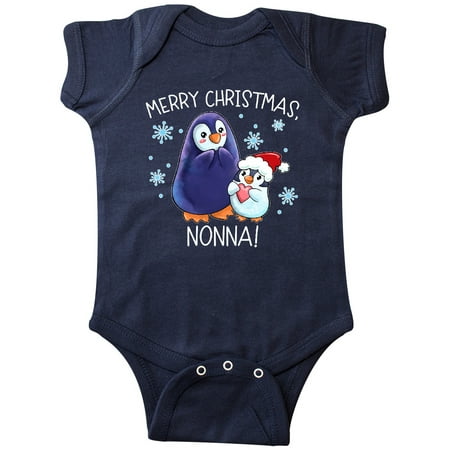 

Inktastic Merry Christmas Nonna! Cute Holiday Penguins Gift Baby Boy or Baby Girl Bodysuit