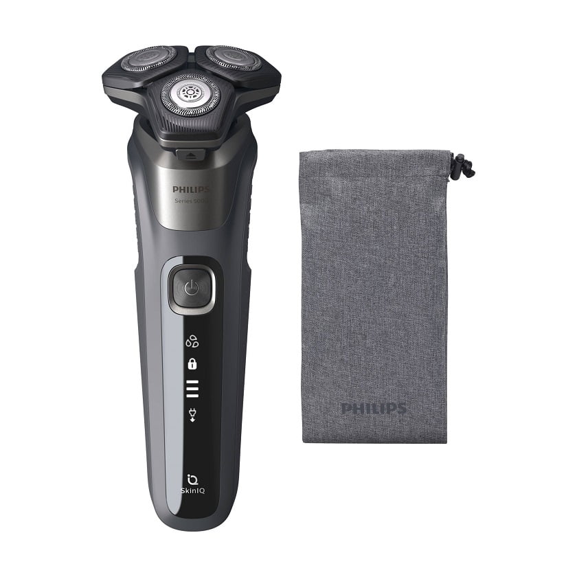 Op tijd Attent Officier Philips - Series 5000 Wet and Dry Carbon Grey Electric Shaver S5587/10 w/  Pouch - Walmart.com