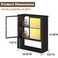 thumbnail image 3 of Wall Mounted Bathroom Cabinet with Glass Doors, Metal Over Toilet Storage Cabinets with Open Shelves, Medicine Cabinets for Bathroom, Living Room, Bedroom, Black, 3 of 6