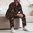 thumbnail image 7 of Naloa Red Chili Men’s Pajamas Set - Long Sleeve Button Down Sleep Shirt and Pajama Bottoms Sleepwear Set-XX-Large, 7 of 7