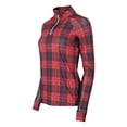 thumbnail image 2 of Dapplebay Holiday Plaid 1/4 Zip Light Riding Top - Red-XL, 2 of 7