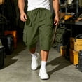 thumbnail image 6 of YSUEJPF Mens Long Shorts Ripstop Wrinkle Resistant‌ Baggy Cargo Capri Pants Twill Stretchy Outdoor Capris with Multi Pockets, 6 of 7