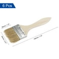 thumbnail image 2 of Unique Bargains 2.5 Inch Natural Bristle Flat Edge with Wood Handle Paint Brush 6Pack, 2 of 5