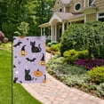 thumbnail image 2 of Yayeee Garden Flag 12" x 18" Double Sided Outdoor Yard Lawn Holiday Decorations, Light Purple Halloween Black Cat, 2 of 6