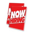 thumbnail image 1 of Now Hiring New (24" X 36") 4mm Corrugated Plastic Panel, Graphics Applied To 1 Side (Pk of 2), 1 of 4