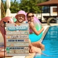 thumbnail image 2 of Pool Rules Summer Garden Flag Beach Sea Small Garden Flag Double Sided 12.5x18 Swimming Pool Burlap Decorative Yard Outdoor Decor Pool Outside Decoration Pool or Beach Lover, 2 of 6