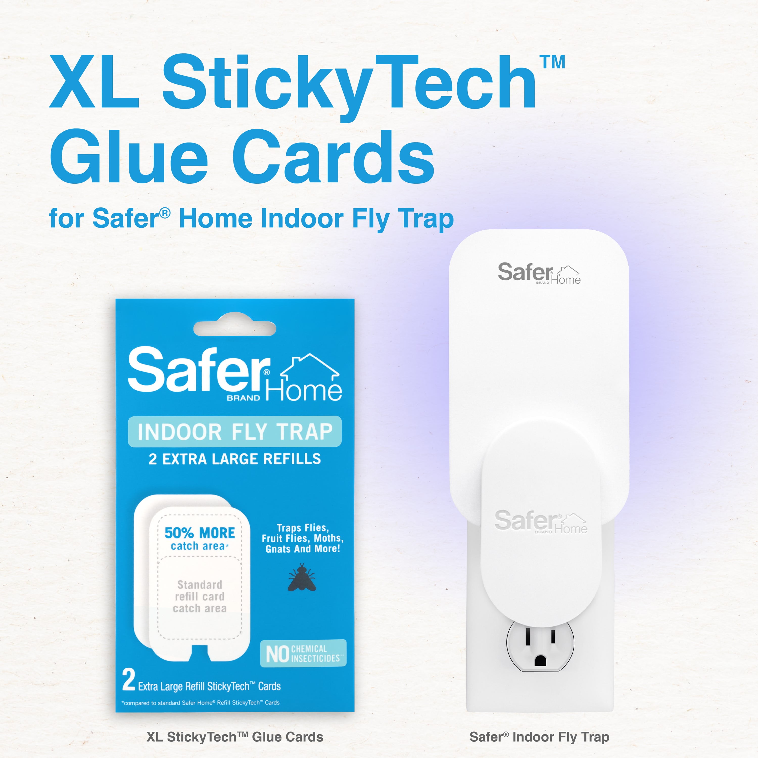 Safer Home Indoor Fly Trap XL Refill Glue Card - 2 Pack