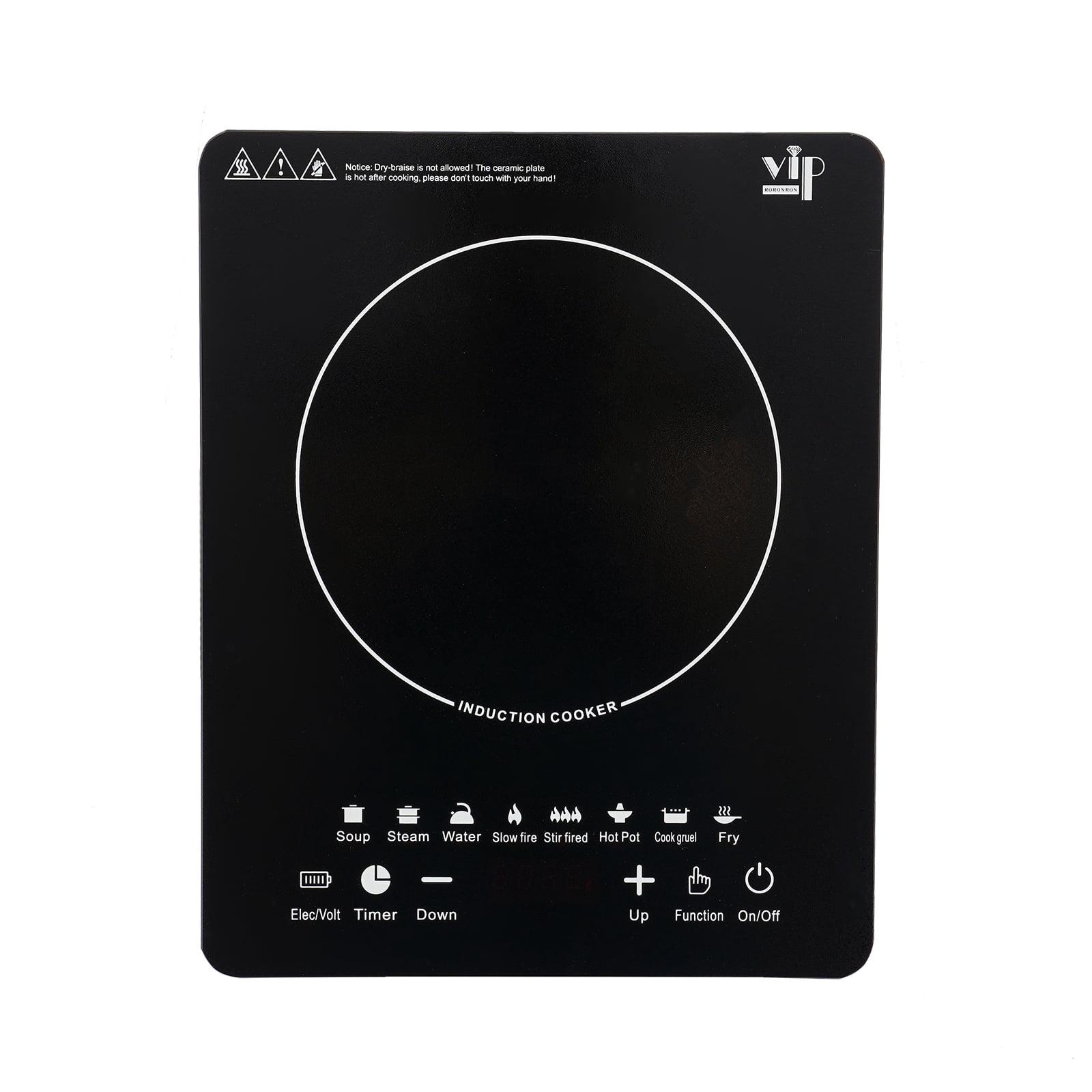 Efficient Electric Induction Cooktop with 8 Power Settings, 180-Minute Timer, Auto Shut-Off, and&nbsp; Glass Surface for Easy Cleaning