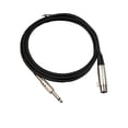 thumbnail image 1 of Cable de micrófono de 3 pines XLR hembra a 6,35 mm mono macho - Cable de extensión negro 1m, 1 of 7