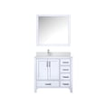 thumbnail image 3 of White Bath Vanity 36 in. W x 22 in. D, Left Offset White Quartz Top, Faucet Set, and 34 in. Mirrors, 3 of 9