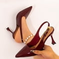 thumbnail image 6 of Purcolt Mid Heels for Women Pumps Closed Pointed Toe Heeled Mules Sandals Elegant Dress Shoes for Party Wedding Evening, 6 of 9