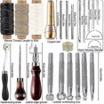 thumbnail image 2 of Professional Leather Craft Tools Kit Hand Sewing Stitching Punch Carving Work Saddle Groover Set Accessories Diy Tool, 2 of 5