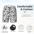 thumbnail image 3 of Zufioo Black Footprints Mens Swimsuit Trunks with Compression Liner,Quick Dry Sports suit,Beach Board Shorts with Pockets,Bathing Suits-, 3 of 6