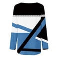 thumbnail image 5 of Graphic Print Shirts for Women Long Sleeve Color Block Plus Size Crew Neck Casual Loose Pullover Tops 90s Outfits for Ladies(Blue,XXL), 5 of 5