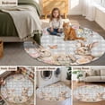 thumbnail image 5 of Easter Rabbits Round Area Rug 5Ft Washable Circle Rugs for Living Room Bedroom, Spring Floral Butterfly Animal Gray Plaid Non-Slip Carpet Floor Mats Indoor Outdoor Carpet Runner Aesthetic Home Decor, 5 of 8