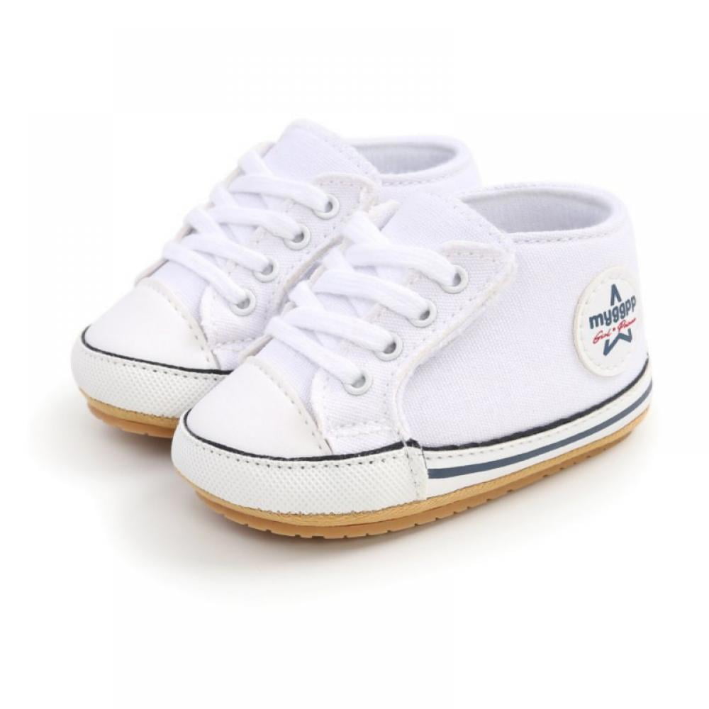 Soft Sole Sneakers Prewalker Shoes For Baby Canvas Material Hook And Loop Close