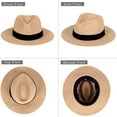 thumbnail image 5 of Womens Straw Hat Wide Brim Floppy Beach Cap Adjustable Panama Sun Hat UPF 50+, 5 of 8