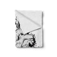 thumbnail image 2 of Sketch Soft Flannel Fleece Throw Blanket, Outline Hand Drawn Half Human Heart and Brain Logic and Emotion Priority, Cozy Plush for Indoor and Outdoor Use, 50" x 60", Charcoal Grey White, by Ambesonne, 2 of 6