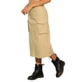 thumbnail image 4 of Falda de mezclilla cargo para mujer INSPIRE CHIC, con cordón, de cintura alta, maxi, color caqui claro, talla M, 4 of 6