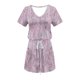 thumbnail image 3 of Mini Vestido de Verano Color Sólido Cuello en V Manga Corta Vestido de Becerro Medio, Vestido Corto de Verano, 3 of 5