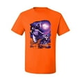 thumbnail image 2 of Wild Bobby, Fantasy Wolf Howling at The Full Moon Animal Lover Men's Graphic T-Shirt, Orange, 4XL, 2 of 3
