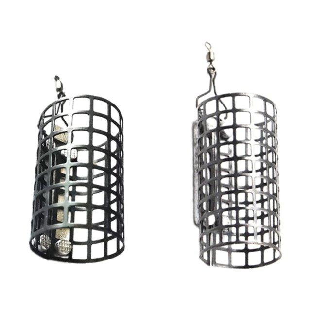 VONKY 10 Pieces Fishing Feeder Cage Portable Professional Anti-lost Anti-rust Replacement Bait Container Feeders Fish Tools Large