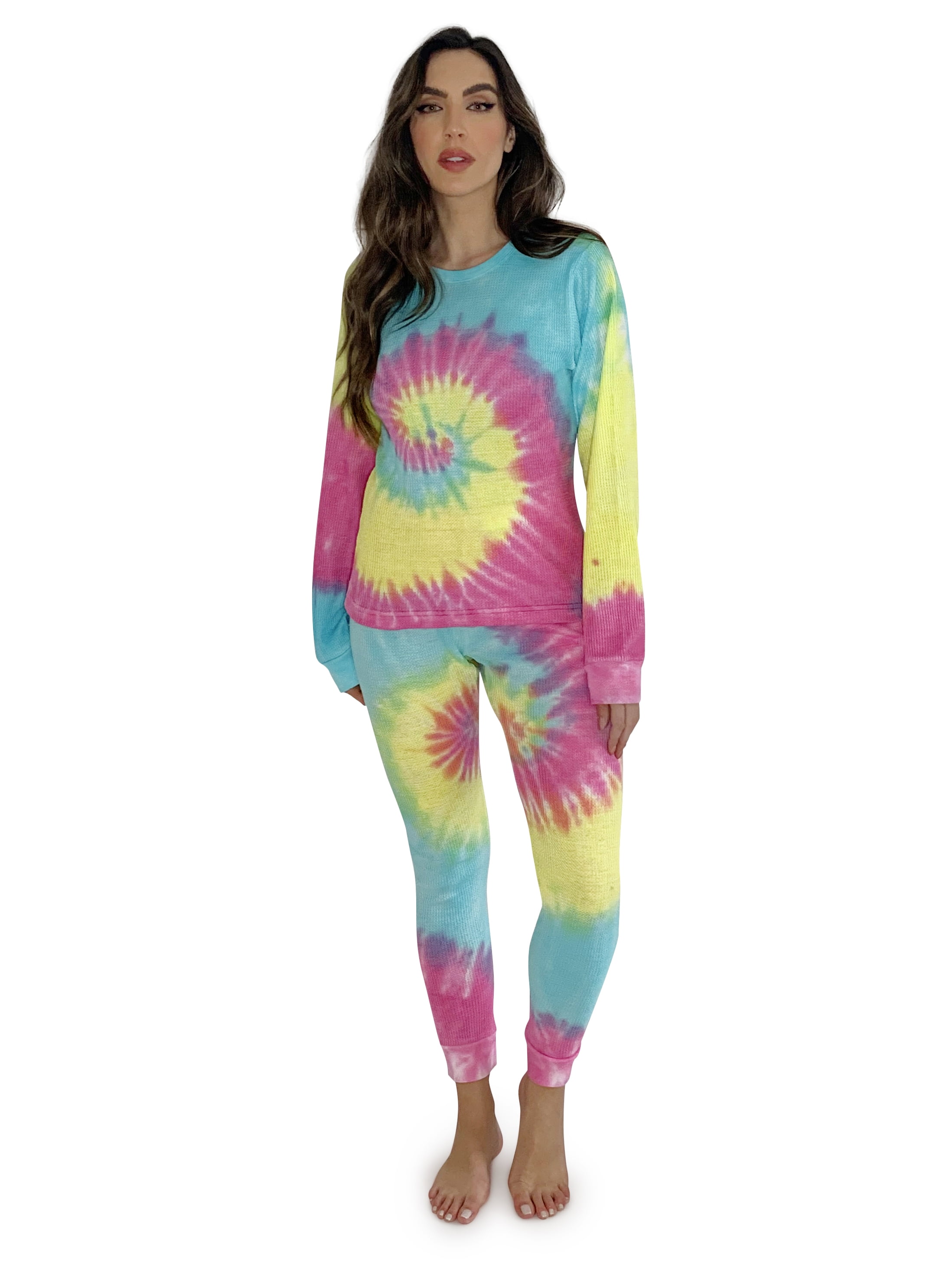 Just Love Just Love Women's Tie Dye Two Piece Pajama Set (Tie Dye