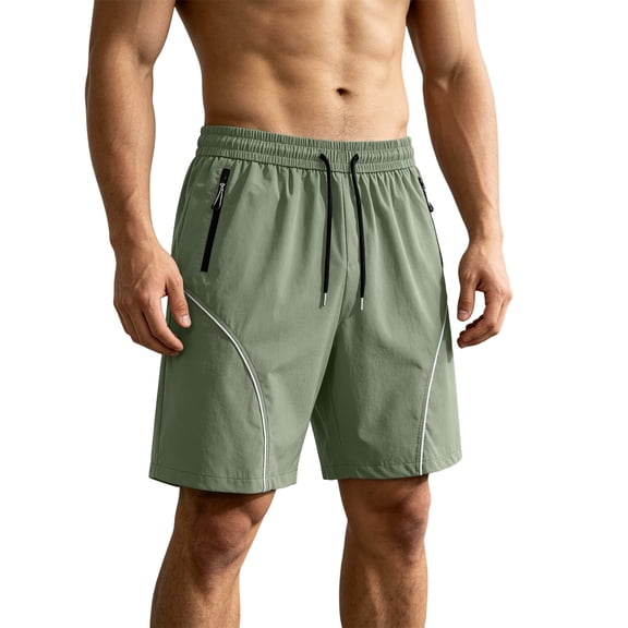 Aimik Men's Running Shorts Zippered Pockets Lightweight Quick-Dry Summer Sports Shorts for Gym Workout Outdoor Fitness