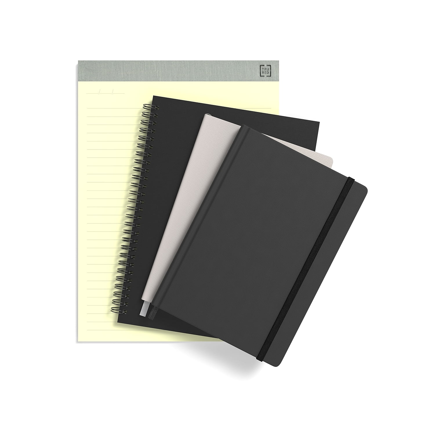 Staples TRU RED Large Folio Soft Cover Ruled Notebook Black  2/Pack TR54992VS