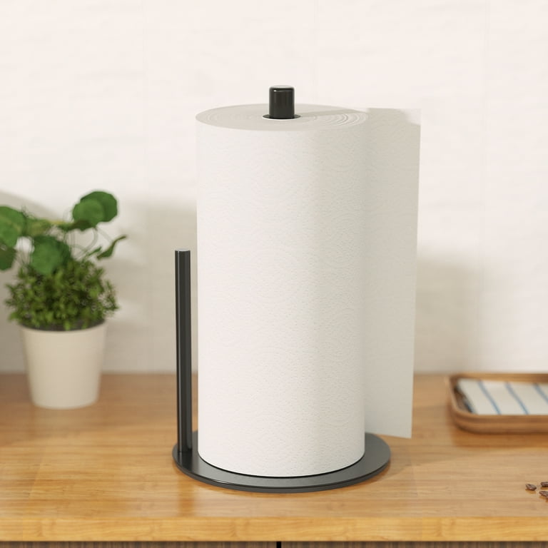GIFFGAFF Black Kitchen Roll Holder Stainless Steel Paper Towel Holder Countertop Dispenser Walmart