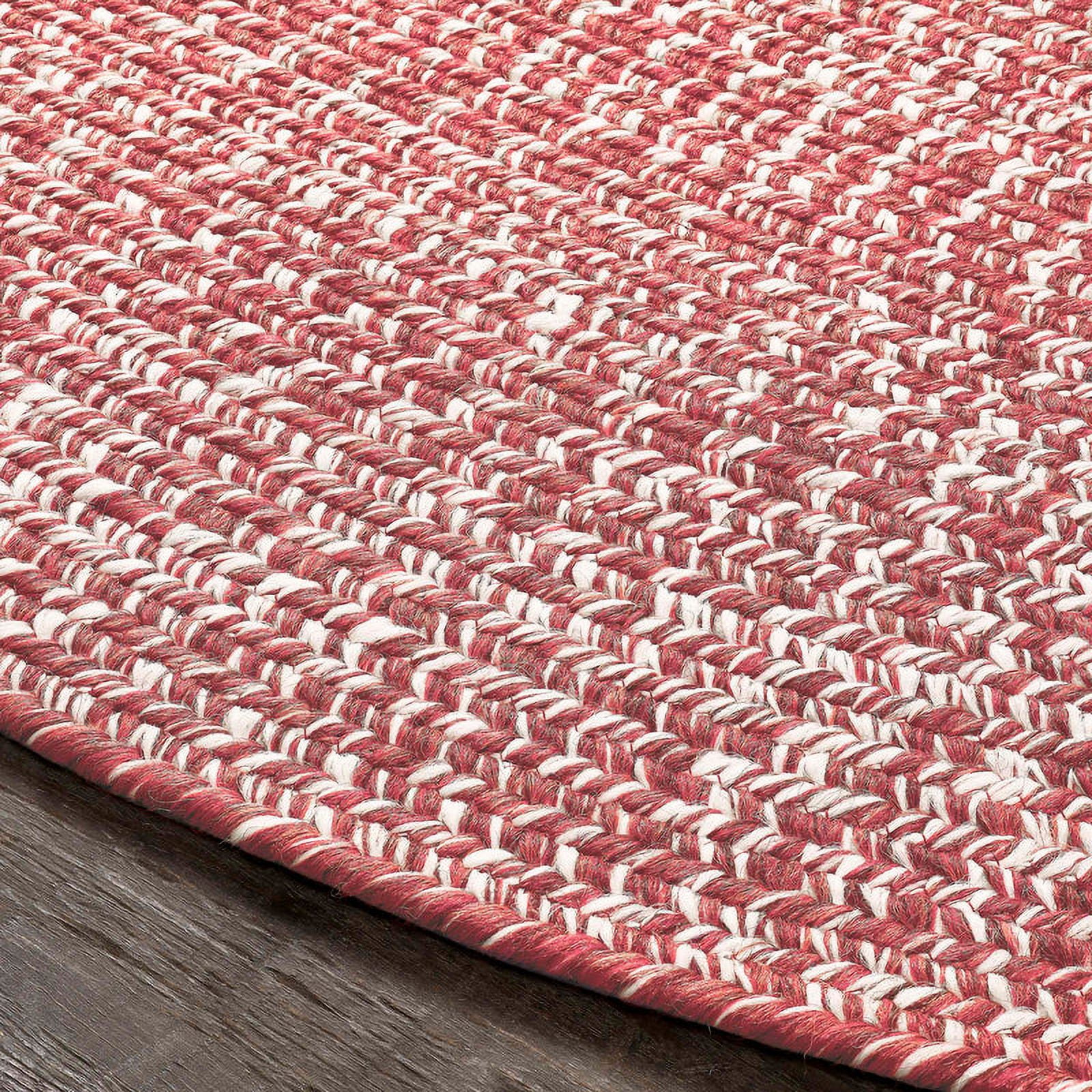 Superior Two-Toned Braided Indoor/ Outdoor Area Rug, Brick/ White, 6' x 9'