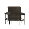 thumbnail image 2 of Outdoor Bar Set with Stools - Patio Bar & Seating - Modern Wicker Bar - Brown Outdoor Furniture, 2 of 10