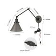 thumbnail image 3 of LNC 1-light Silver&Black Wall Sconce Swing Arm Adjustable Plug-in or Hardwired Wall Lamp, 3 of 13