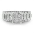 thumbnail image 4 of 1.25 Carat (ctw) 14k White Gold Princess, Baguette & Round Diamond Bridal Ring Invisible Set 1 1/4 CT, 4 of 4