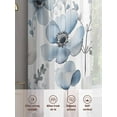 thumbnail image 6 of Spring Floral Sheer Curtains for Living Room Bedroom, Light-filtering Sheer Curtain, Watercolor Grey Blue Flower Retro Rod Pocket Voile Window Treatment Drapes, 52’’Wx84’’L, 2 Panels Set, 6 of 7