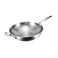 thumbnail image 3 of Abbracc Frying Pan with Handle Open Skillet Practical Family Sized Titanium Stir Fry Wok 34cm, 3 of 9