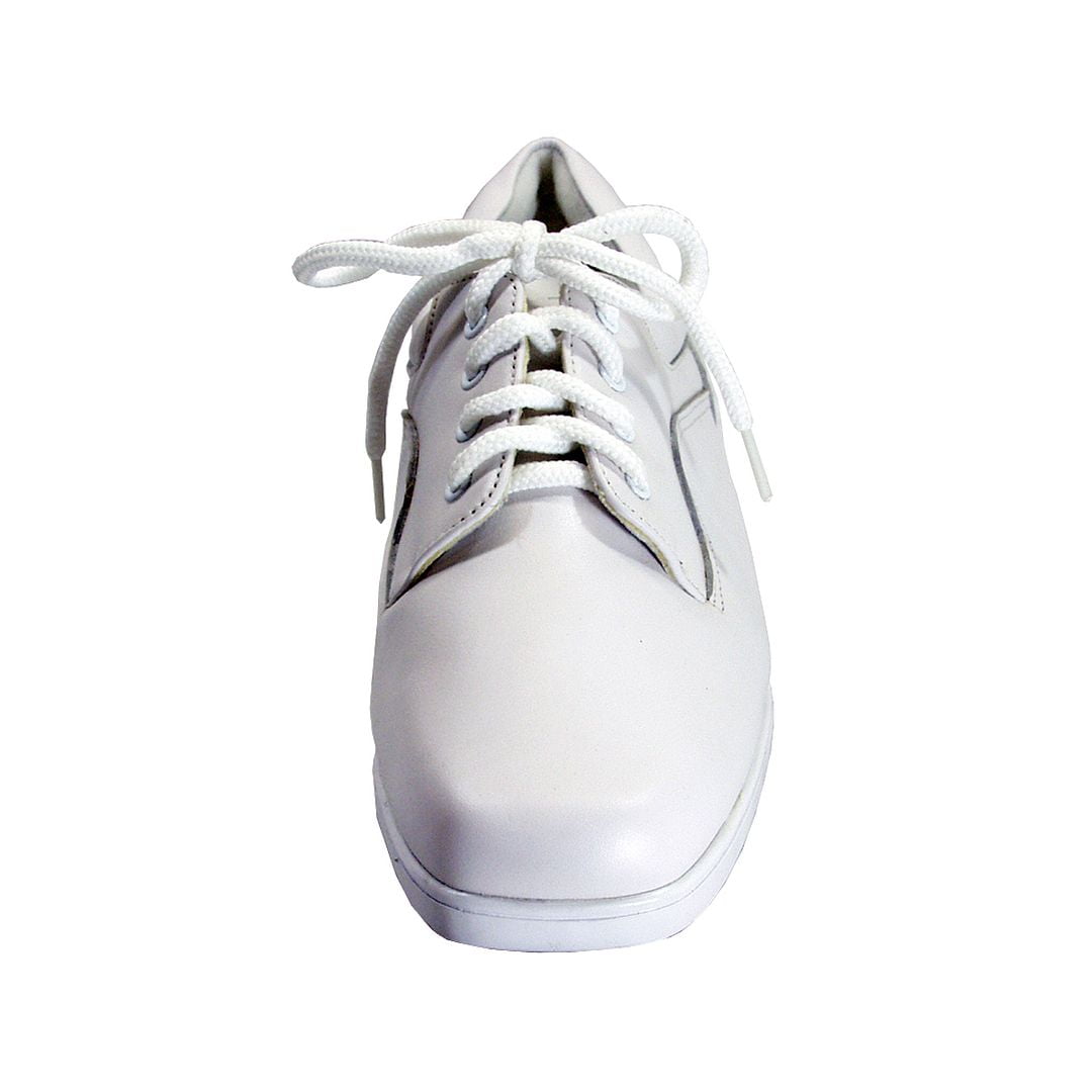 24 HOUR COMFORT Cherie Women's Wide Width Leather Lace-Up Oxford Shoes WHITE 5