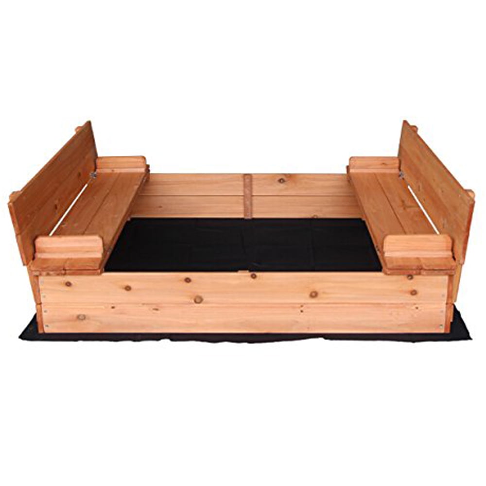 UBesGoo Wooden Sandbox With Lid Cover For 38 Years Old Kids Outdoor