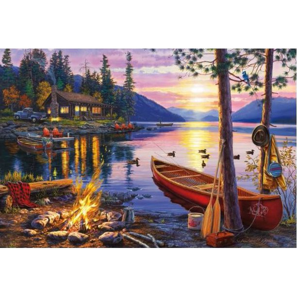 Buffalo Games 300 Pieces Puzzle, Darrell Bush Canoe Lake Walmart
