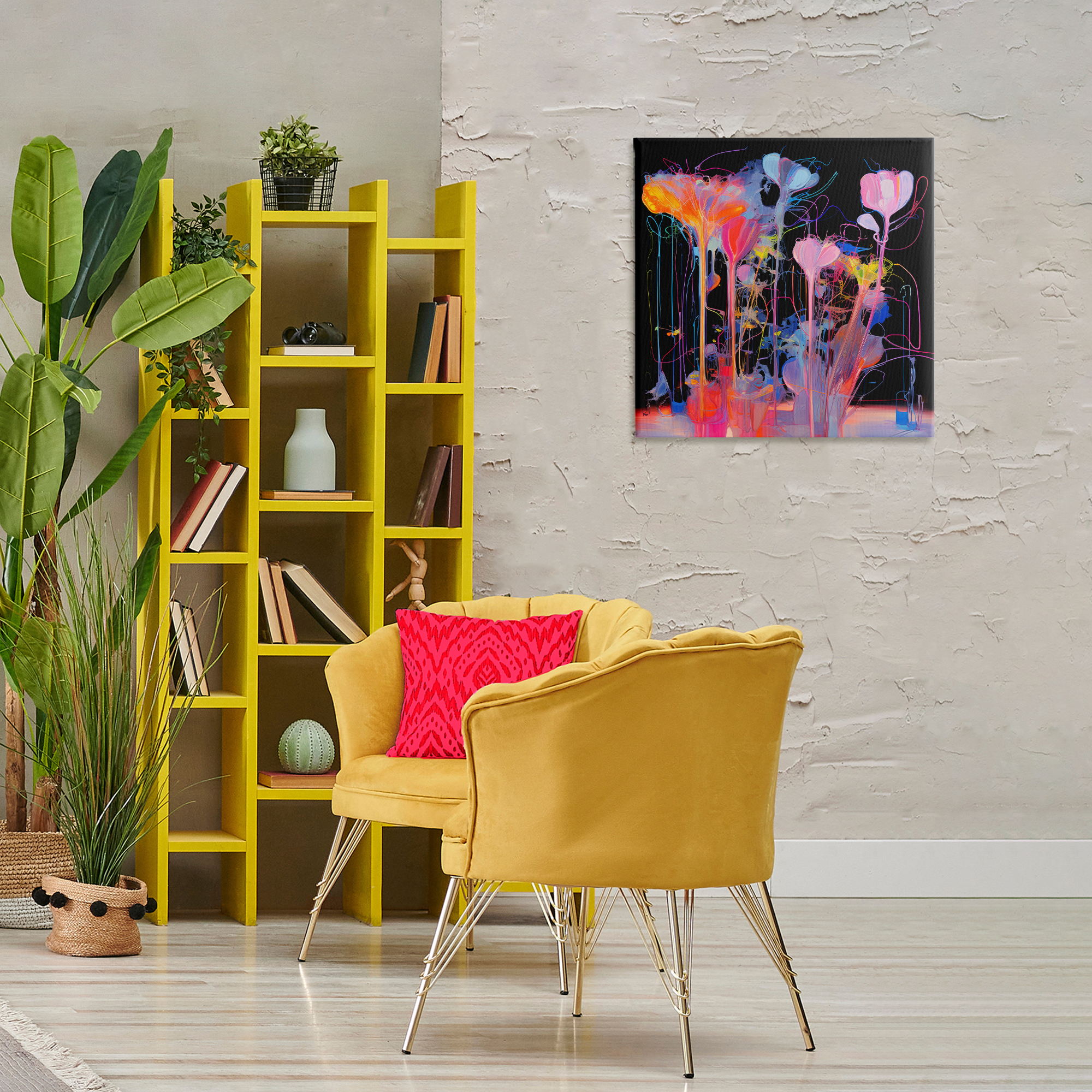 Stupell Industries Bold Otherworldly Blossoms Abstract Painting Wrapped Canvas Art Print Wall Art, 24 x 24