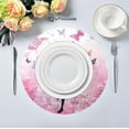 thumbnail image 5 of 1PC Place Mats Fairy and Butterflies Pink Round Placemat Heat-Resistant Placemats Dining Table Mat Circle Shape 15.4" for Kitchen/Dinner/Party/Restaurant Home Decor Gifts, 5 of 7