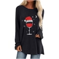 thumbnail image 2 of Pntutb, camisas informales florales de manga larga para mujer, jersey de cuello redondo liso, túnica holgada con estampado de puesta de sol, tops Pntutb Pntutb-1264, 2 of 7