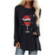 thumbnail image 2 of Pntutb, camisas informales florales de manga larga para mujer, jersey de cuello redondo liso, túnica holgada con estampado de puesta de sol, tops Pntutb Pntutb-1264, 2 of 7