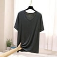 thumbnail image 4 of biudgviw Women's Plus Size Tops Casual Short Sleeve V Neck T Shirts Oversized Soft Modal Basic Tees Summer Undershirts, 4 of 5
