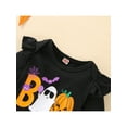 thumbnail image 5 of Seyurigaoka 3 Pcs Baby Girls Halloween Suit Set Cartoon Patterns Shirts Round Neck Long Sleeve Tops Suspender Shorts Headband for 0-18M Toddler Kids, 5 of 9